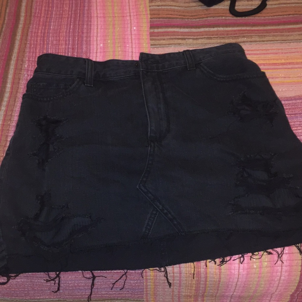 Black jean skirt